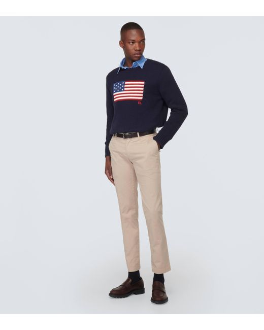 Polo Ralph Lauren Blue American Flag Sweater for men