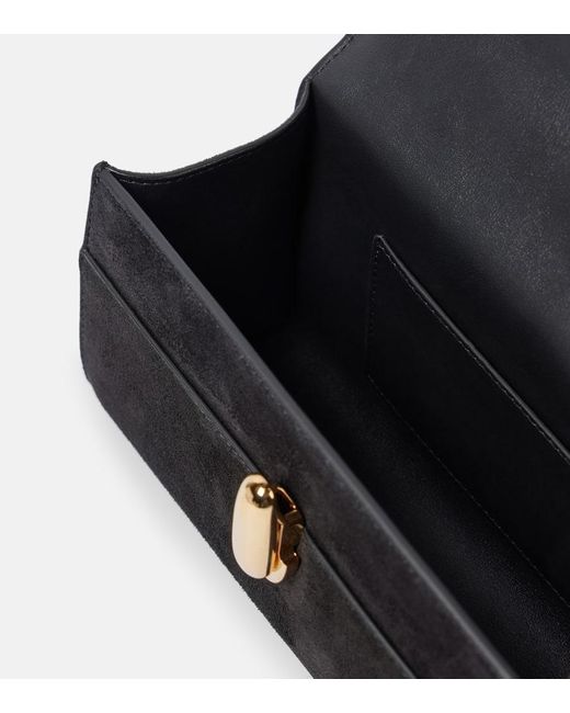 SAVETTE Black Tote Bag Symmetry Aus Veloursleder