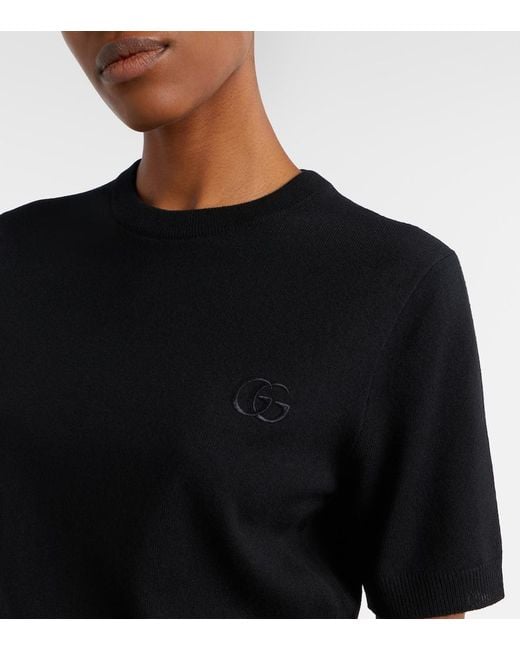 Gucci Black Double G Wool Top