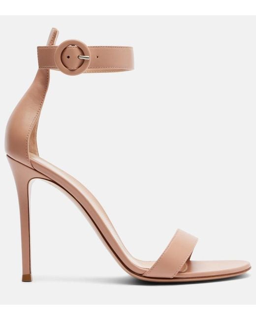 Gianvito Rossi Pink Portofino 105 Leather Sandals