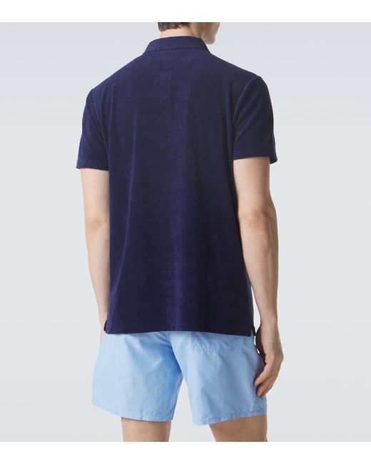 Vilebrequin Blue Cotton-Blend Terry Polo Shirt for men