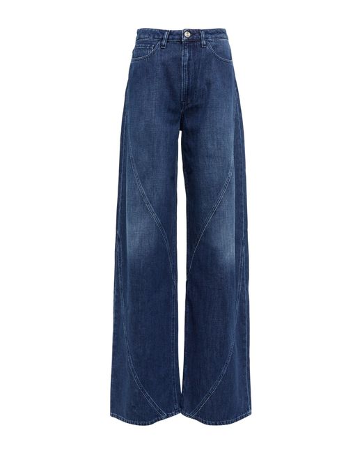 Womens Clothing Jeans Wide-leg jeans 3x1 Denim Helix Crinkle Jeans in Blue 