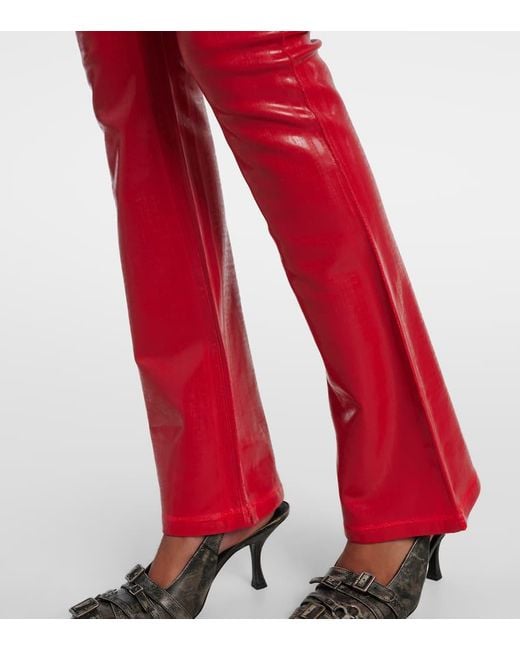 Acne Porto Distressed Cotton-Blend Flared Pants