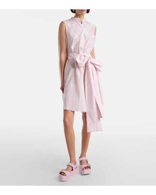 Roger Vivier Pink Embellished Leather Platform Sandals