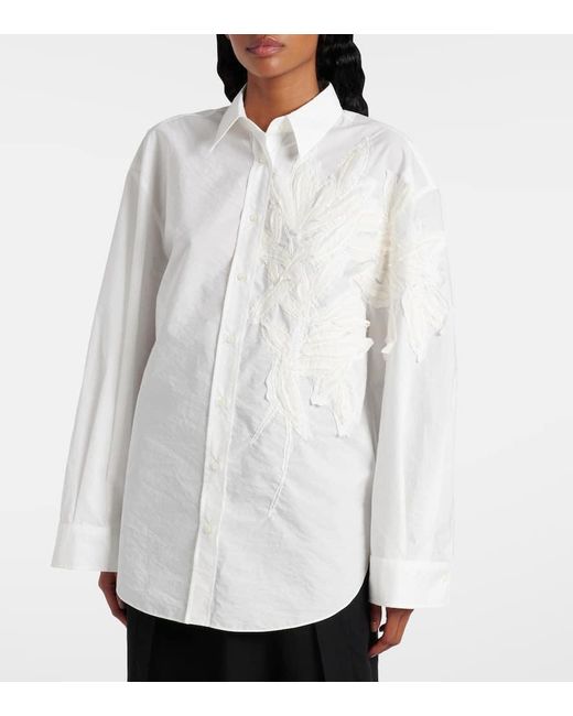 Chemise Brodee En Coton Melange Brunello Cucinelli en coloris White