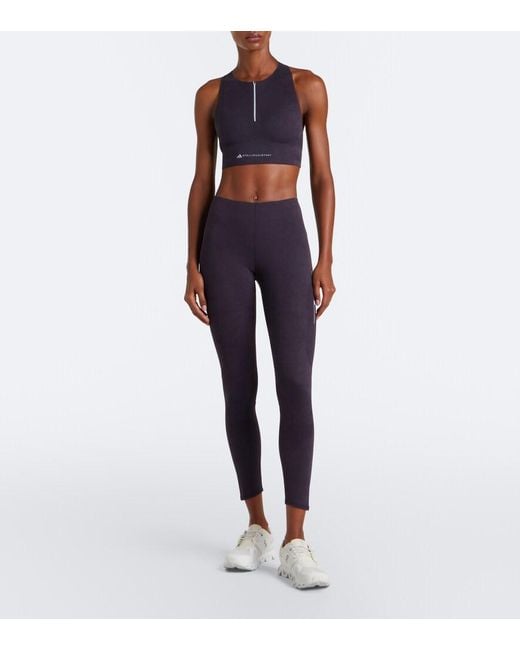 Adidas By Stella McCartney Blue Floral Technical Leggings
