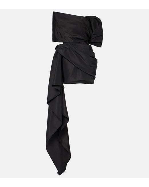 Oscar de la Renta Black Asymmetric Mini Dress