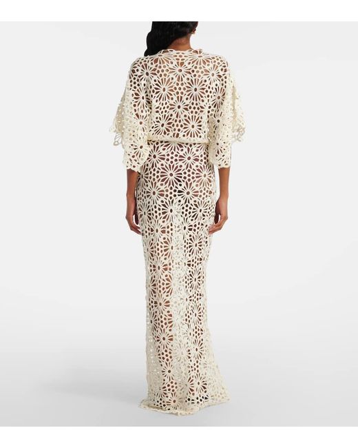 Norma Kamali White Maxikleid Obie Aus Baumwolle Und Leinen
