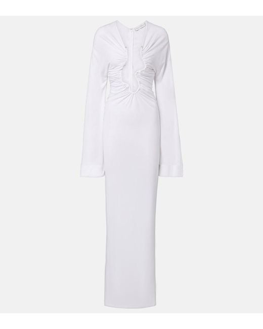 Christopher Esber White Salacia Ruched Maxi Dress