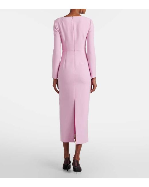 Roland Mouret Pink Crepe Midi Dress