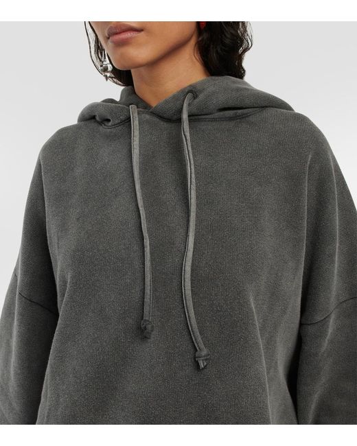 Acne Gray Faded-Wash Oversized-Fit Cotton-Jersey Hoody
