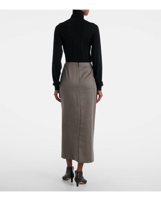 Jupe Longue Nythra En Laine Vierge The Row en coloris Gray