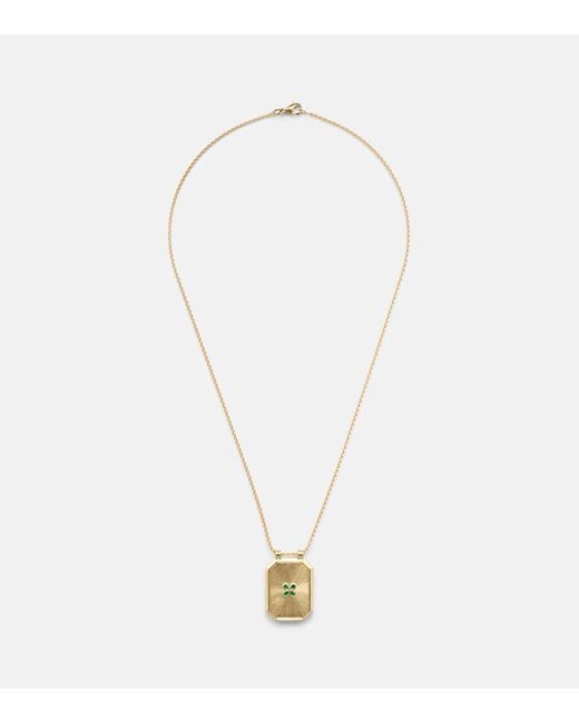 Marie Lichtenberg White Luck 18Kt Pendant Necklace With Emerald