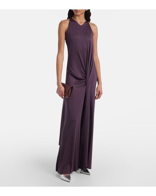 Victoria Beckham Purple Draped Gown