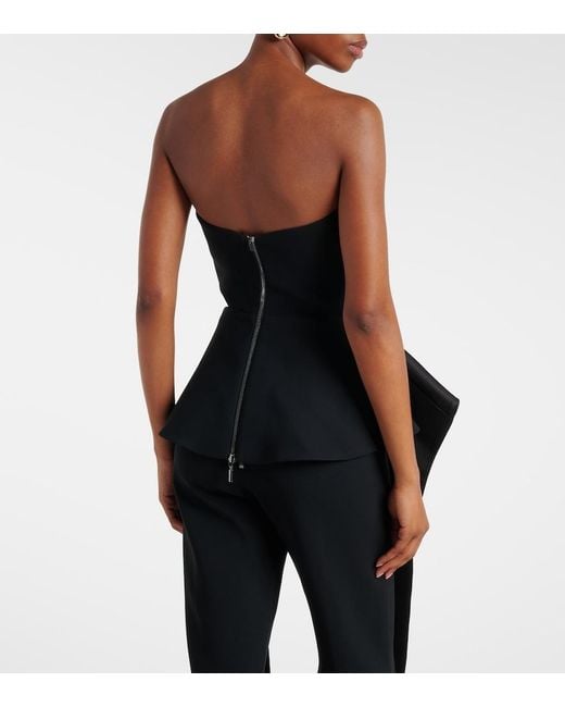 Maticevski Black Frame Peplum Satin Top