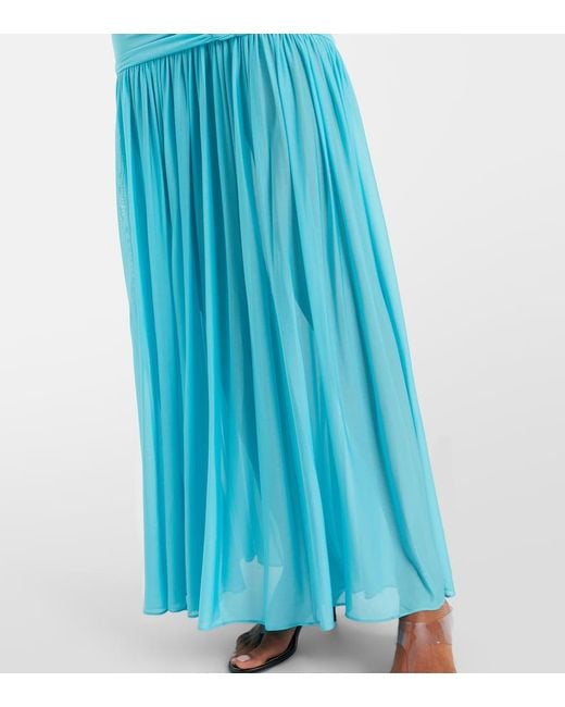 Christopher Esber Blue Orion Ruched Jersey Maxi Dress