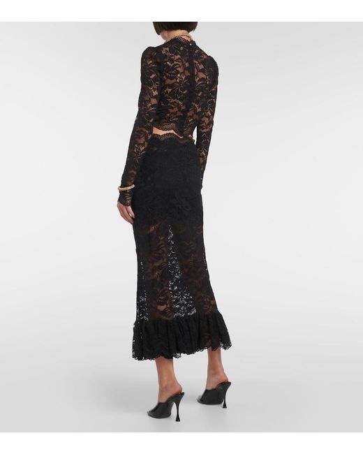 Rabanne Black Floral Lace Top