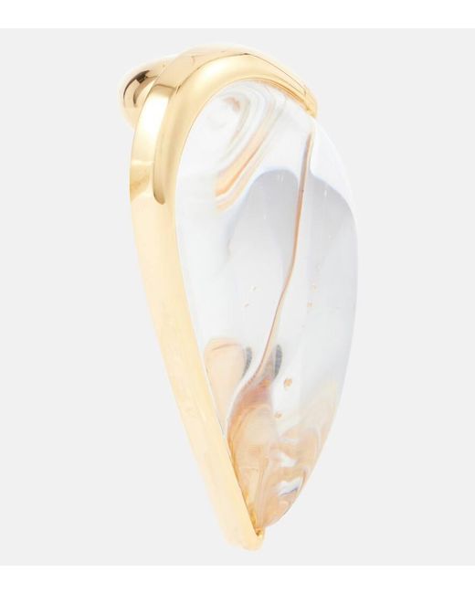 Alaïa White Ohrringe Demi-Cour Bombe