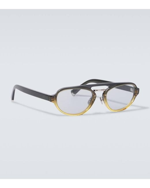 Brunello Cucinelli Metallic Intarsia Rays Aviator Sunglasses for men