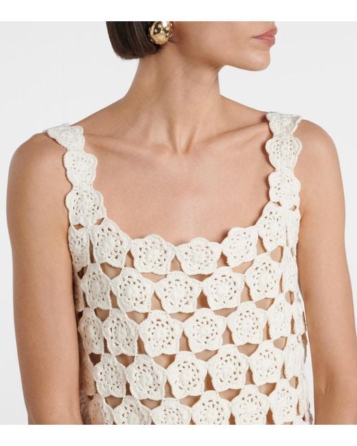 Staud Natural Hoya Floral Crochet Cotton Minidress