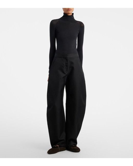 Alaïa Black Shearling-Lined Suede Mary Jane Flats