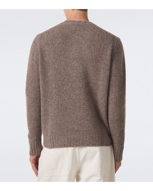Allude Brown Cashmere Sweater for men