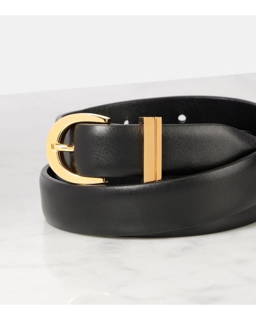 Khaite Black Luna Leather Belt
