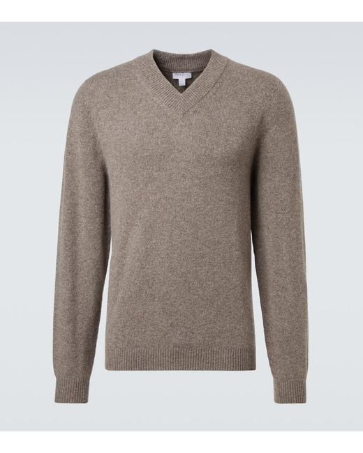 Sunspel Brown Wool Sweater for men