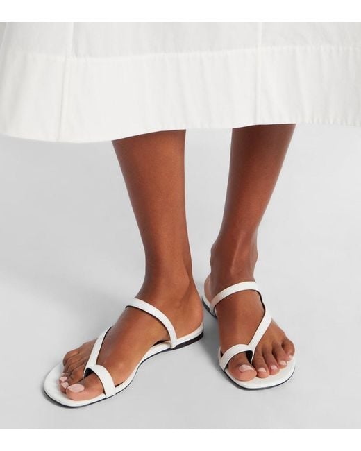 Khaite White Aimee Leather Sandals