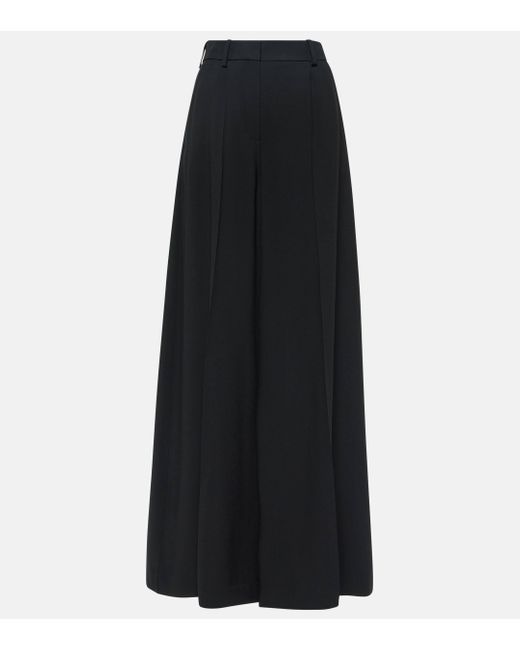 Pantalon ample en cady a taille haute Nina Ricci en coloris Black