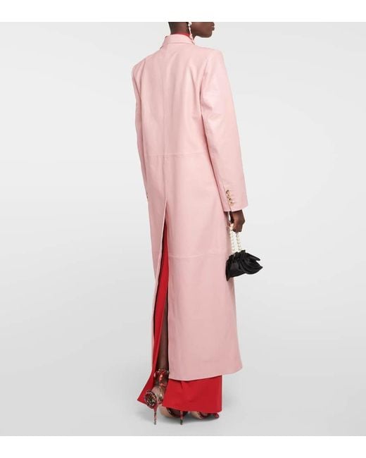 Magda Butrym Pink Mantel Aus Leder