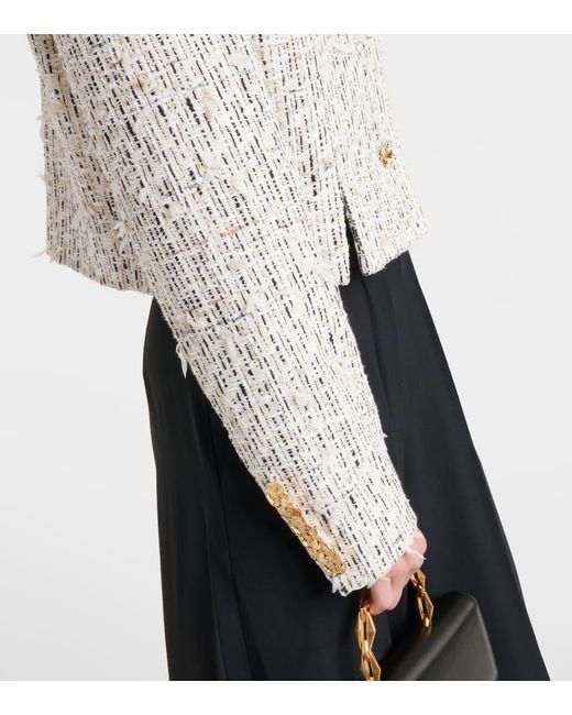 Chaqueta de tweed de algodon Nina Ricci de color White