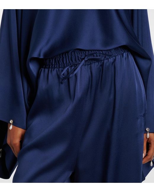 Stella McCartney Blue Satin Wide-Leg Pants