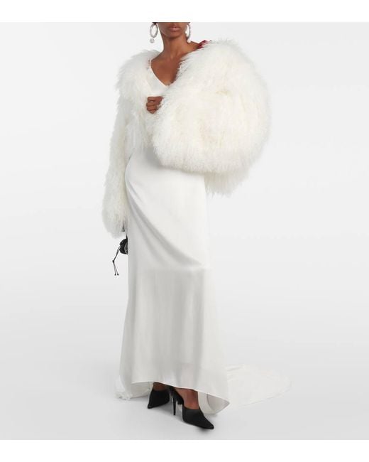 Magda Butrym White Shearling Jacket