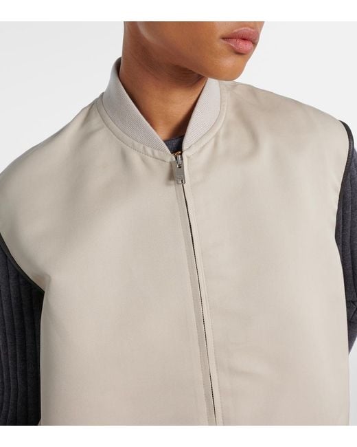 Bottega Veneta Natural Leather-Trimmed Cotton And Silk Vest