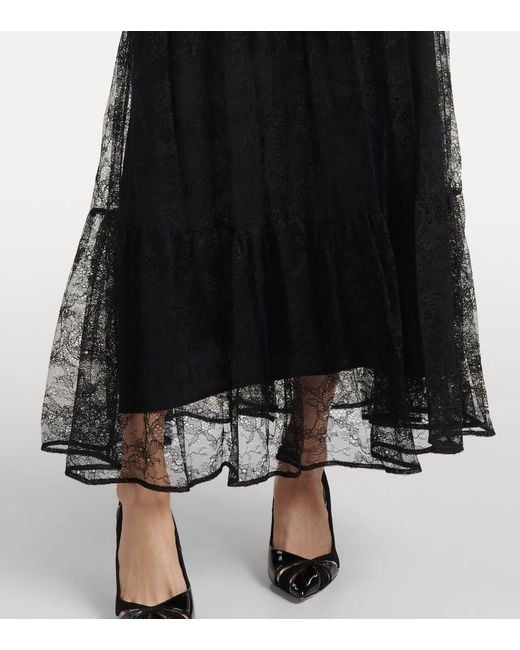 Max Mara Black Modane Lace Maxi Dress