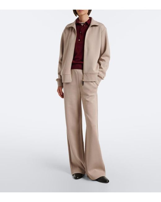 Max Mara Natural Cotton-Blend Jersey Sweatpants