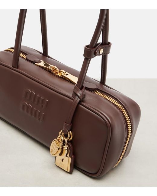 Miu Miu Brown Beau Leather Shoulder Bag