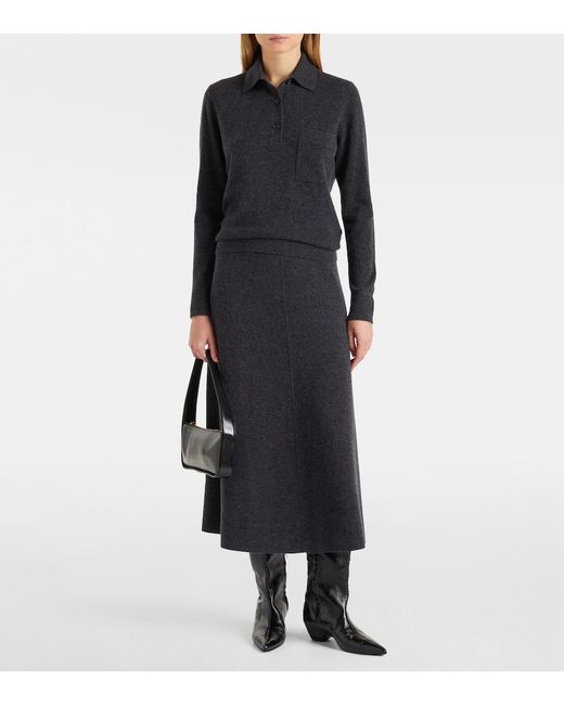 Jardin Des Orangers Black Wool And Cashmere Polo Sweater