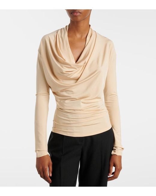 TOVE Natural Fina Draped Jersey Top