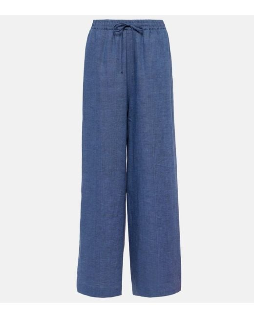 Pantalones anchos Graysen de lino Loro Piana de color Blue
