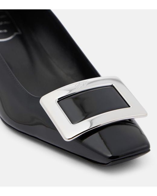 Roger Vivier Black Belle Vivier 45 Patent Leather Pumps