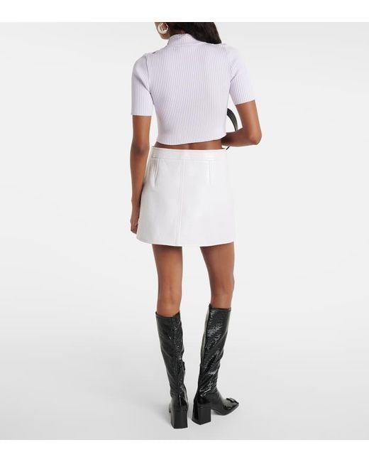 Minifalda Iconic de vinilo con logo Courreges de color White