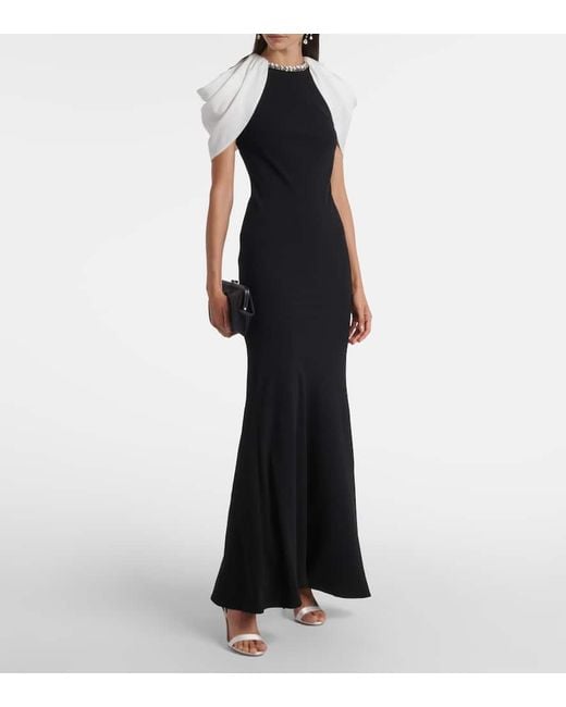 Roland Mouret Black Verzierte Robe Aus Crepe