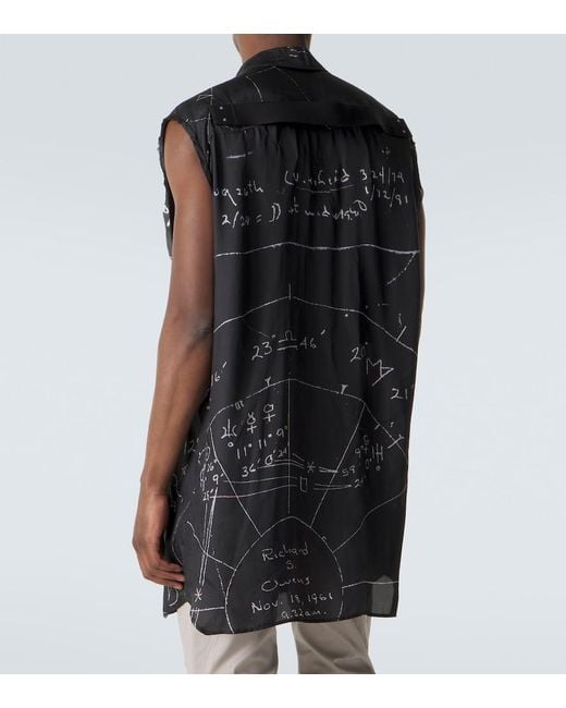 Rick Owens Black Jumbo Printed Shirt for men