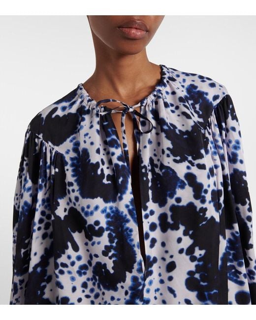 Dries Van Noten Blue Printed Blouse