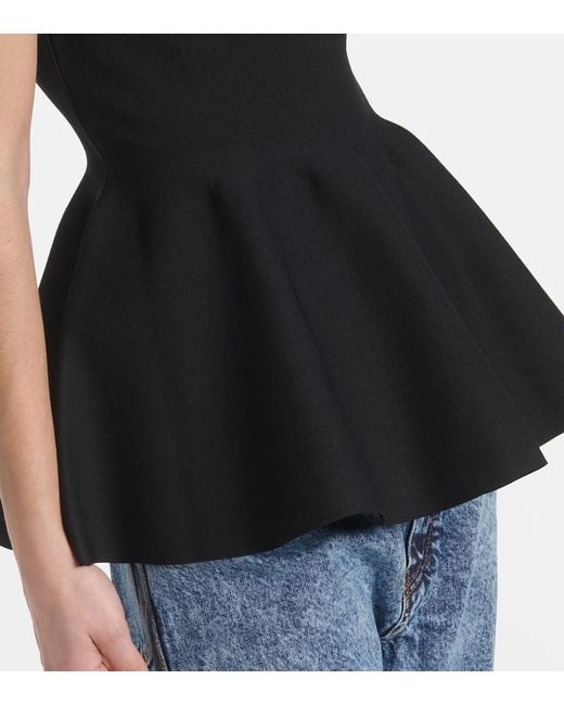 Alaïa Black Peplum Top