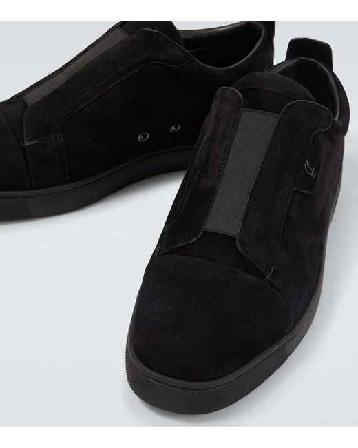 Christian Louboutin Slip-On Sneakers St Louis Aus Veloursleder in Black für Herren