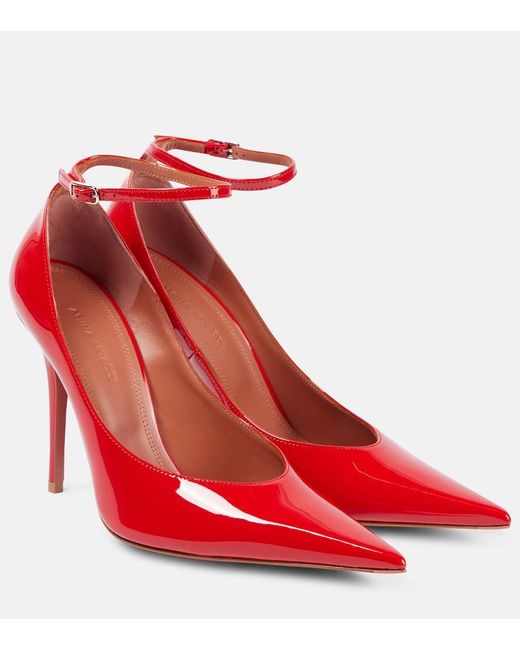 AMINA MUADDI Red Anok 105 Patent Leather Pumps