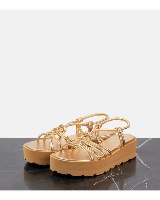 Gianvito Rossi Metallic Leather Sandals